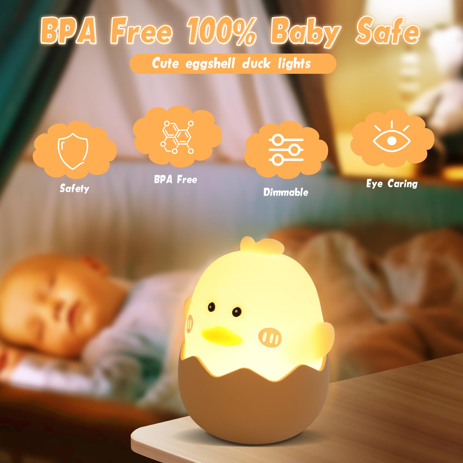 Luce Notturna per Bambini LED Luce Notturna Ricaricabile Neonati Lampada Comodino Bambini Luminosità Regolabile Decorazione Kawaii Stanza Compleanno | Leroy Merlin