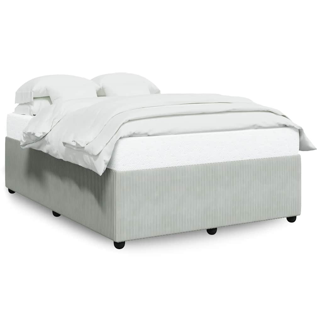Cadre de lit sans matelas en velours gris clair pour la chambre, 160 × 200 cm - 2