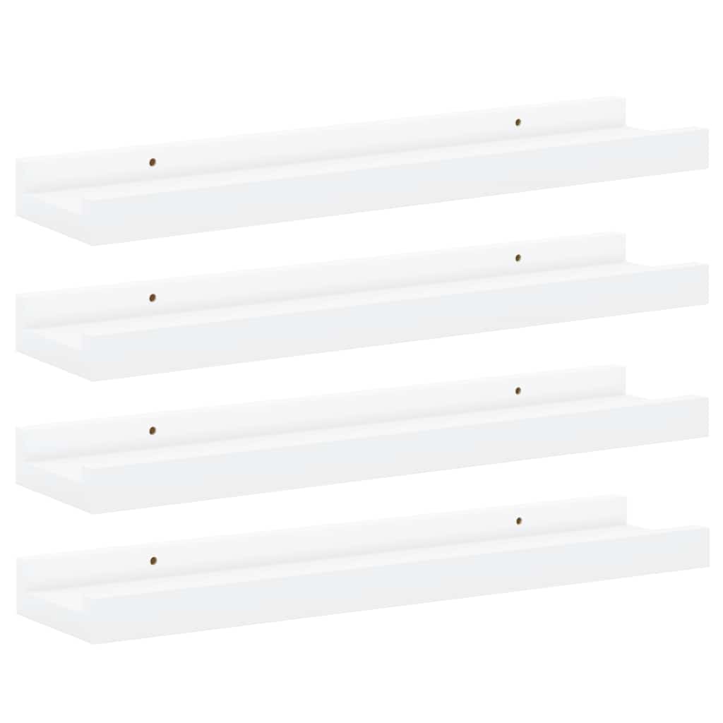 vidaXL Étagères murales 4 pcs Blanc 40x9x3 cm - 2