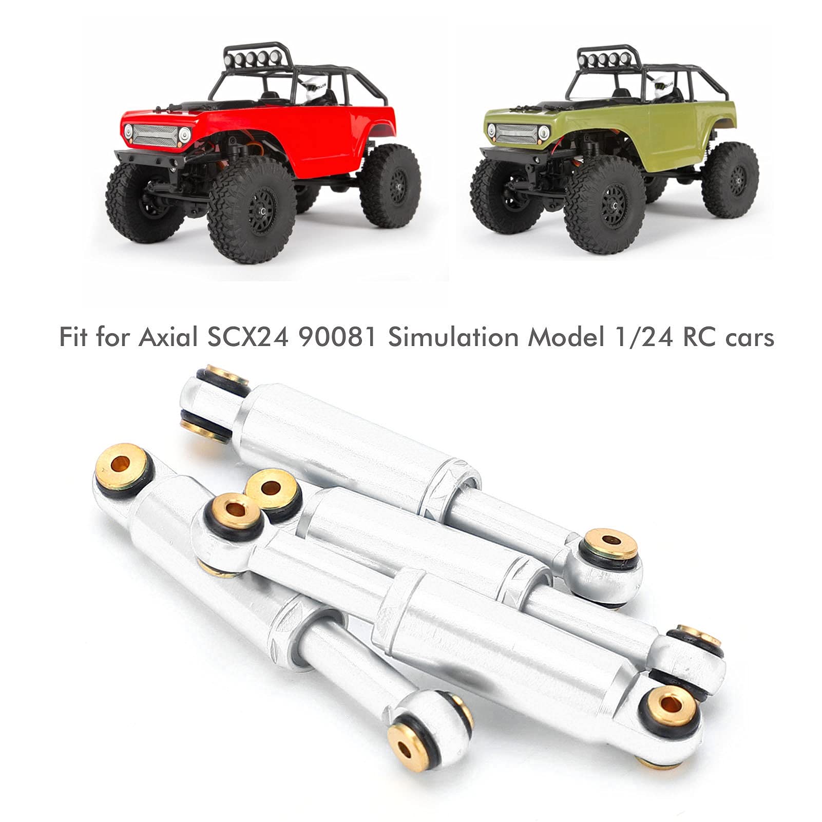 Ammortizzatore a olio in metallo per Axial SCX24 90081 1/24 RC Crawler Car Upgrade Parts (argento) - 3