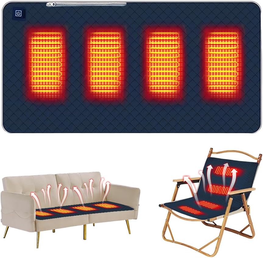 Poduszka grzewcza na krzesło biurowe, 3 poziomy grzania, podgrzewane siedzisko, łagodzi bóle pleców, można prać w pralce, 45 x 90 cm