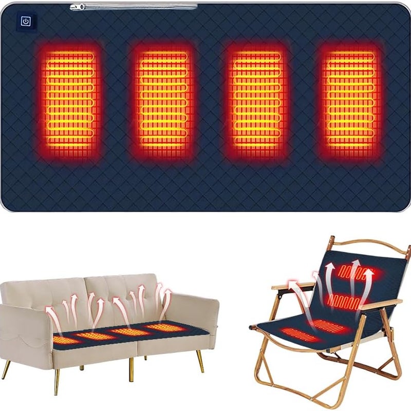 Poduszka grzewcza na krzesło biurowe, 3 poziomy grzania, podgrzewane siedzisko, łagodzi bóle pleców, można prać w pralce, 45 x 90 cm