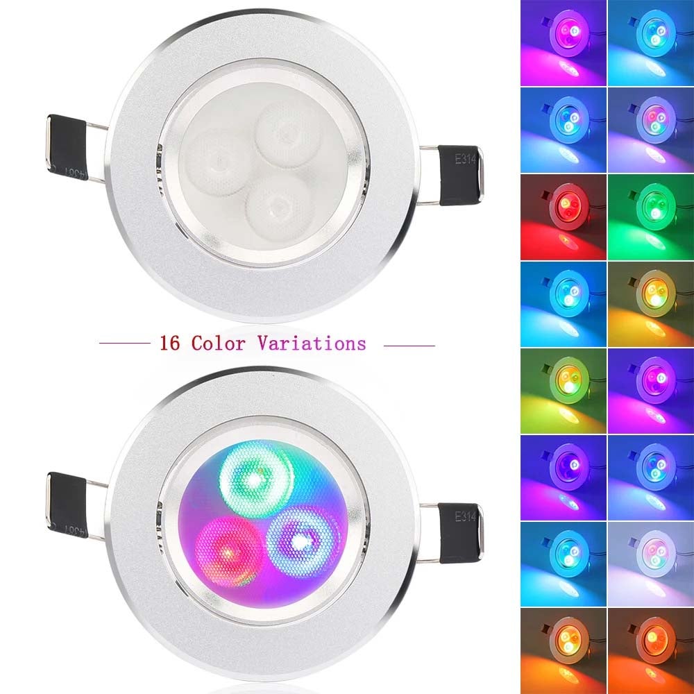 10 pcs LED Plafond Encastré 5W RGB, Spots LED avec Contrôleur RGB, Lampes Suspendues Modernes, Éclairage Intérieur Salon, Cuisine, Chambre - 6