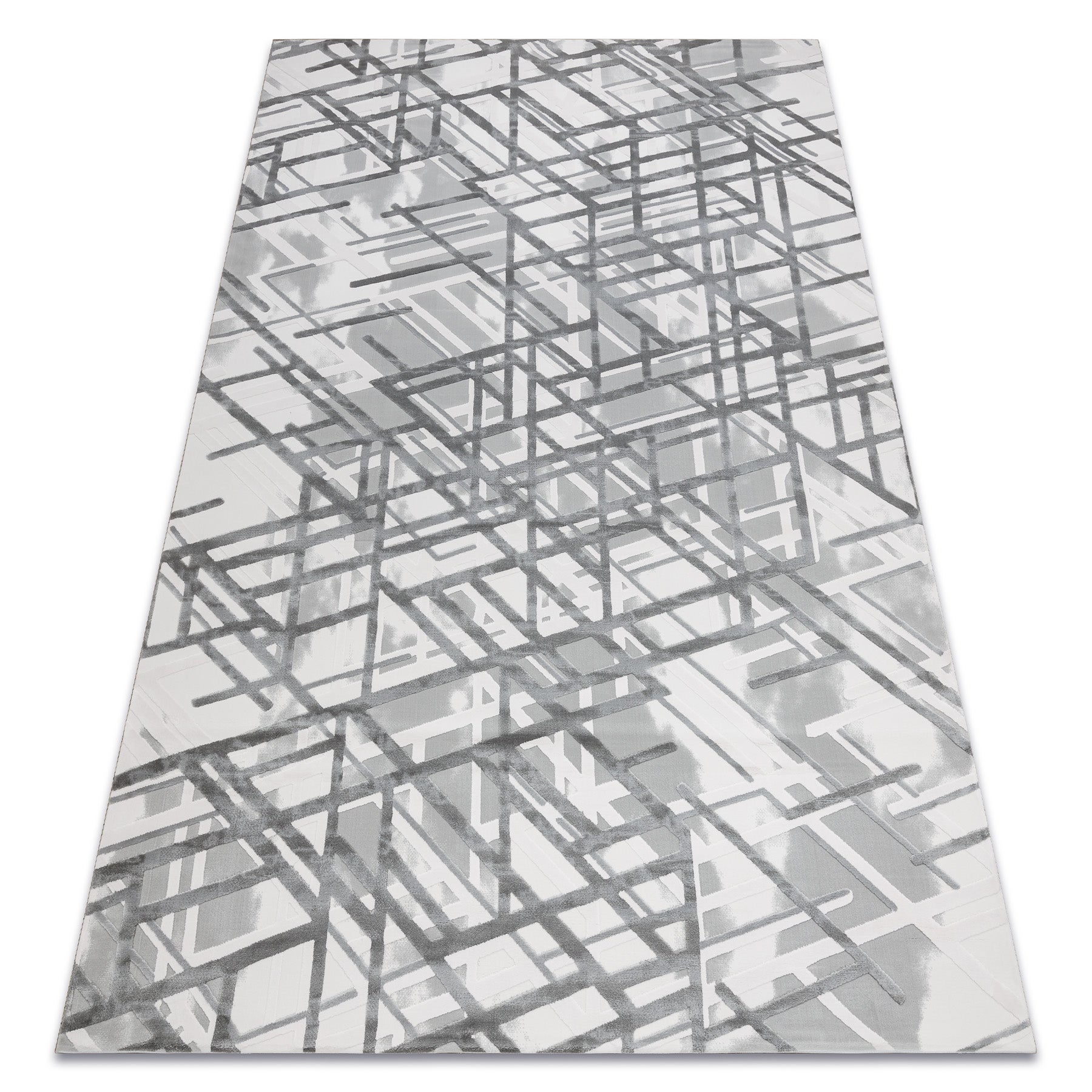 Dywan AKRYL VALS 8381 Linie przestrzenny 3D szary 80x300 cm