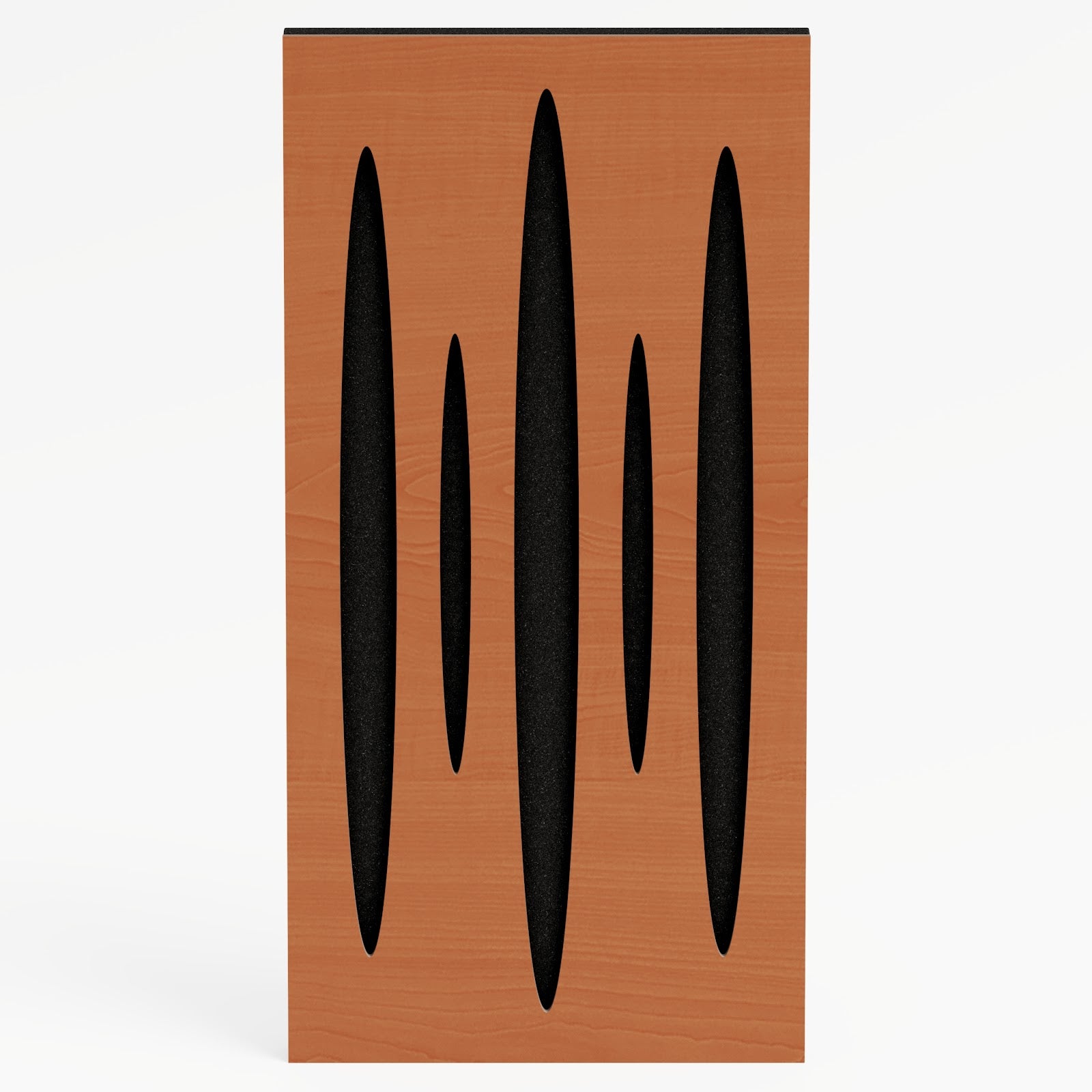 Lot de 4 Panneaux acoustiques étroits insonorisants PULSAR 50x25x5 cm -0,5 m² surf.totale -MDF perforé laminé et mousse acoustique -Cerise - 2