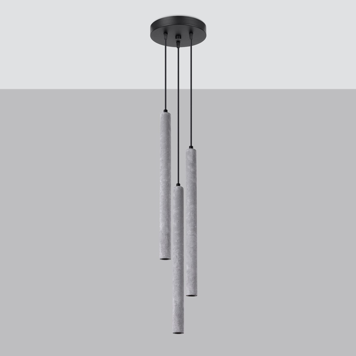 Lampa wisząca BRILL 3P beton LED 4000K - 19.5x19.5x115cm Sollux