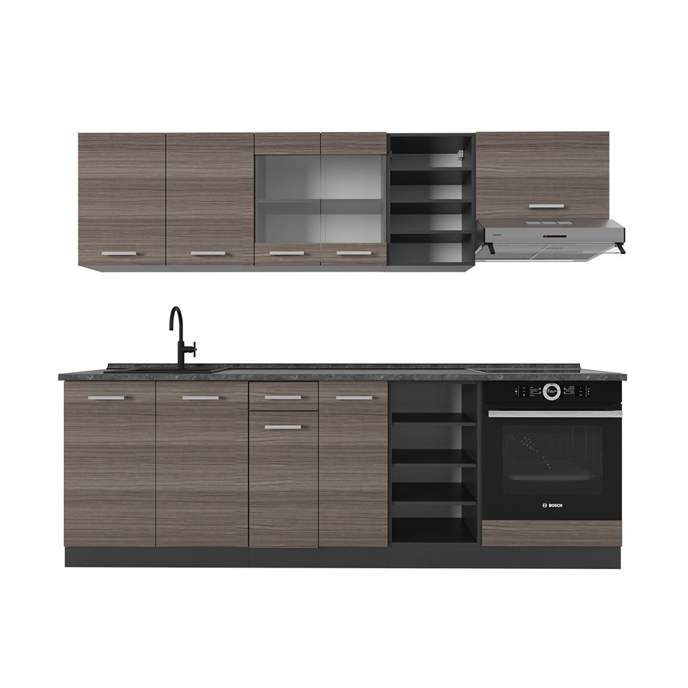 Vicco Zabudowa kuchenna R-Line, Szlachetny szary/antracyt, 240 cm , BP Antracyt