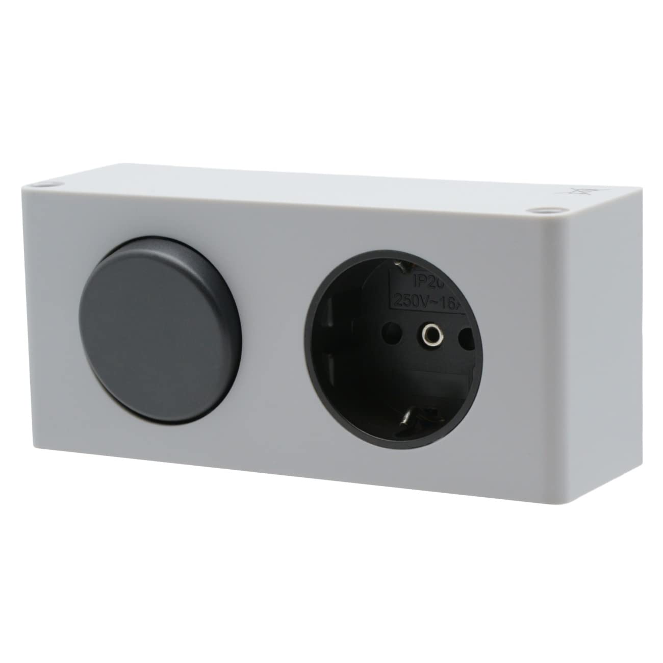 Schneider Electric Merten Presa Schuko IP44 1 Posto – Grigio Chiaro, Con Protezione Contatto, Per Esterni