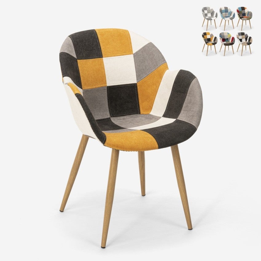 Chaise patchwork de cuisine salon design nordique patchwork Finch ...