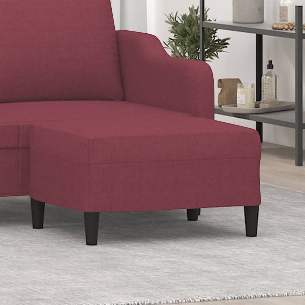Repousa-pés em tecido vermelho 70x55x41 cm - 2