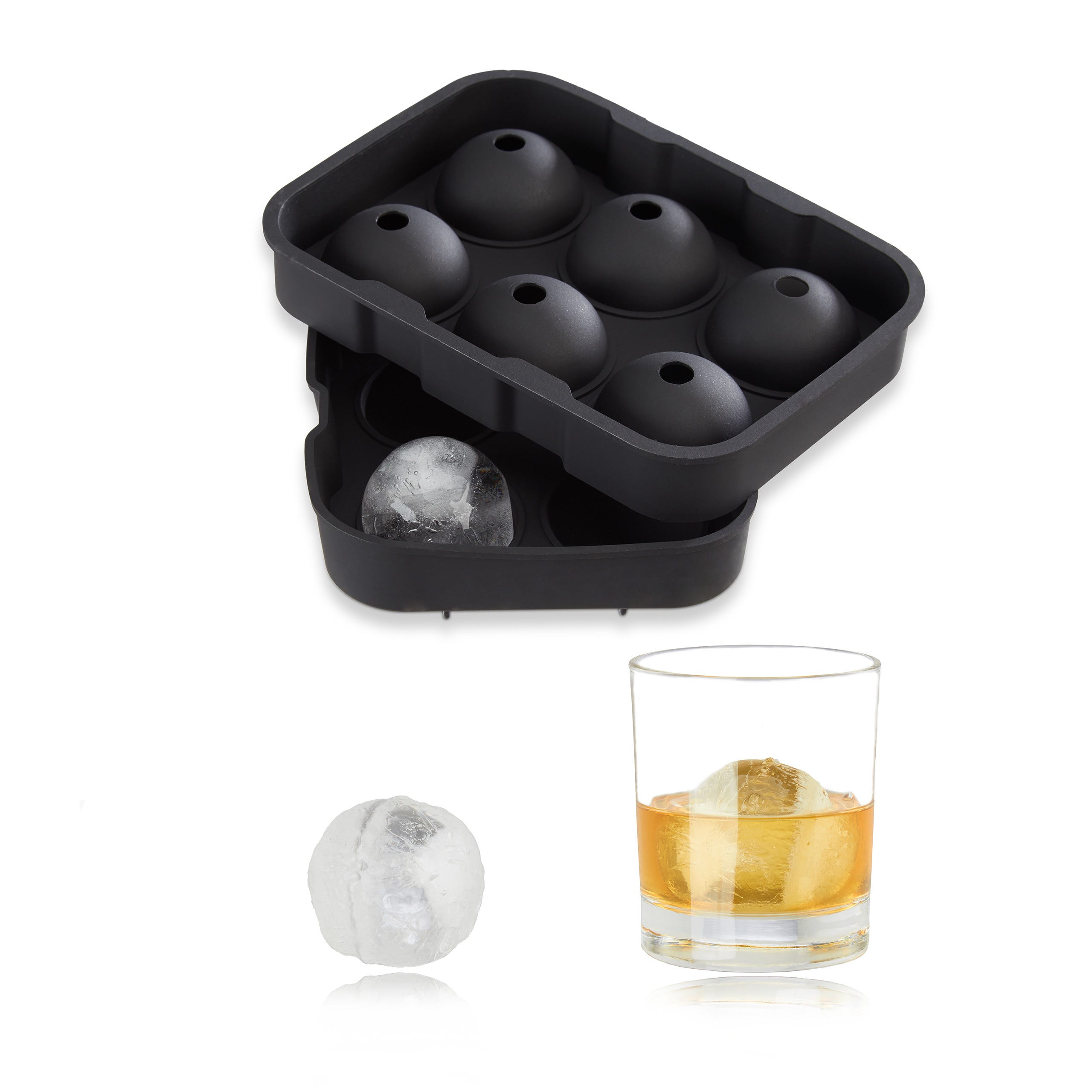 Lurch 240725 - Stampo per ghiaccio Balls in 100% silicone platino senza BPA, con coperchio per 20 palline di ghiaccio (diametro 3 cm), nero, 3,5 x Lurch 240725 - Stampo per ghiaccio Balls in 100% silicone platino senza BPA, con coperchio per 20 palline di ghiaccio (diametro 3 cm), nero, 3,5 x