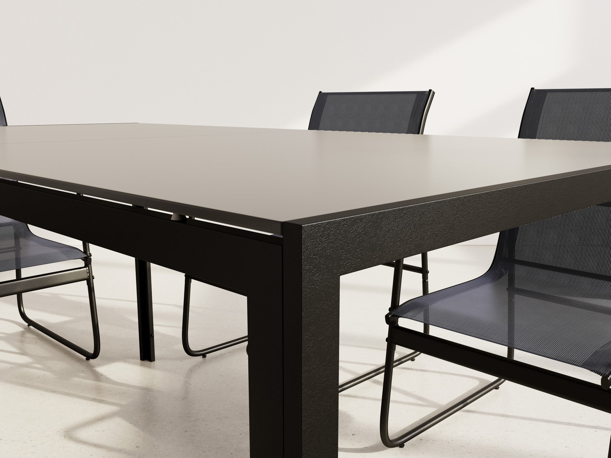 Salon de jardin en Acier Noir 6 personnes - 3