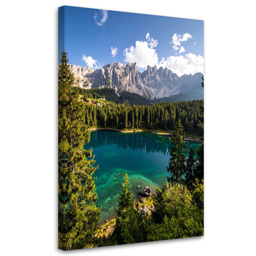 Obraz do salonu sypialni biura, Krajobraz jezioro góry las natura 60x90