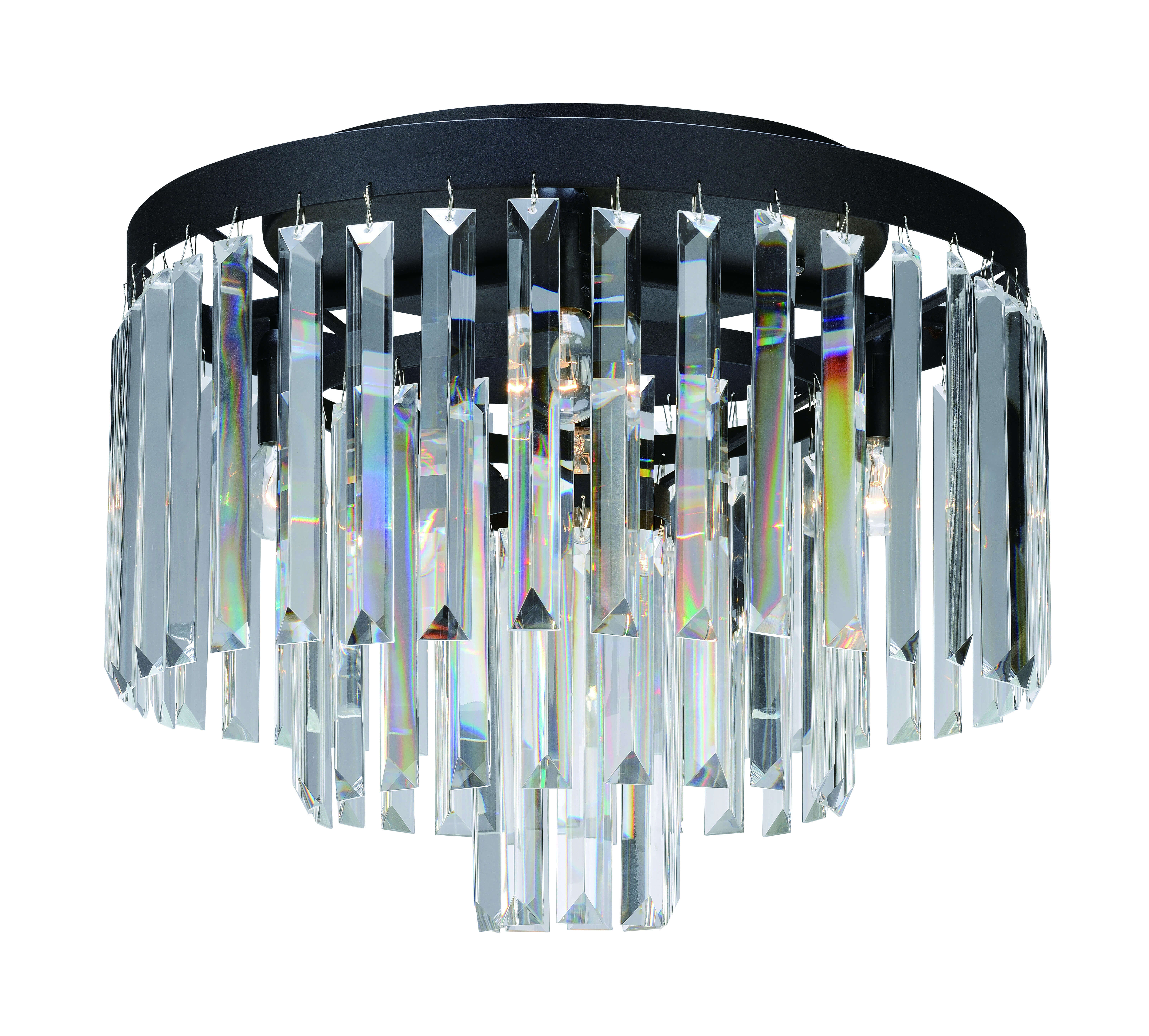 Plafonnier en cristal VENTIMIGLIA Noir 4 ampoules - 4