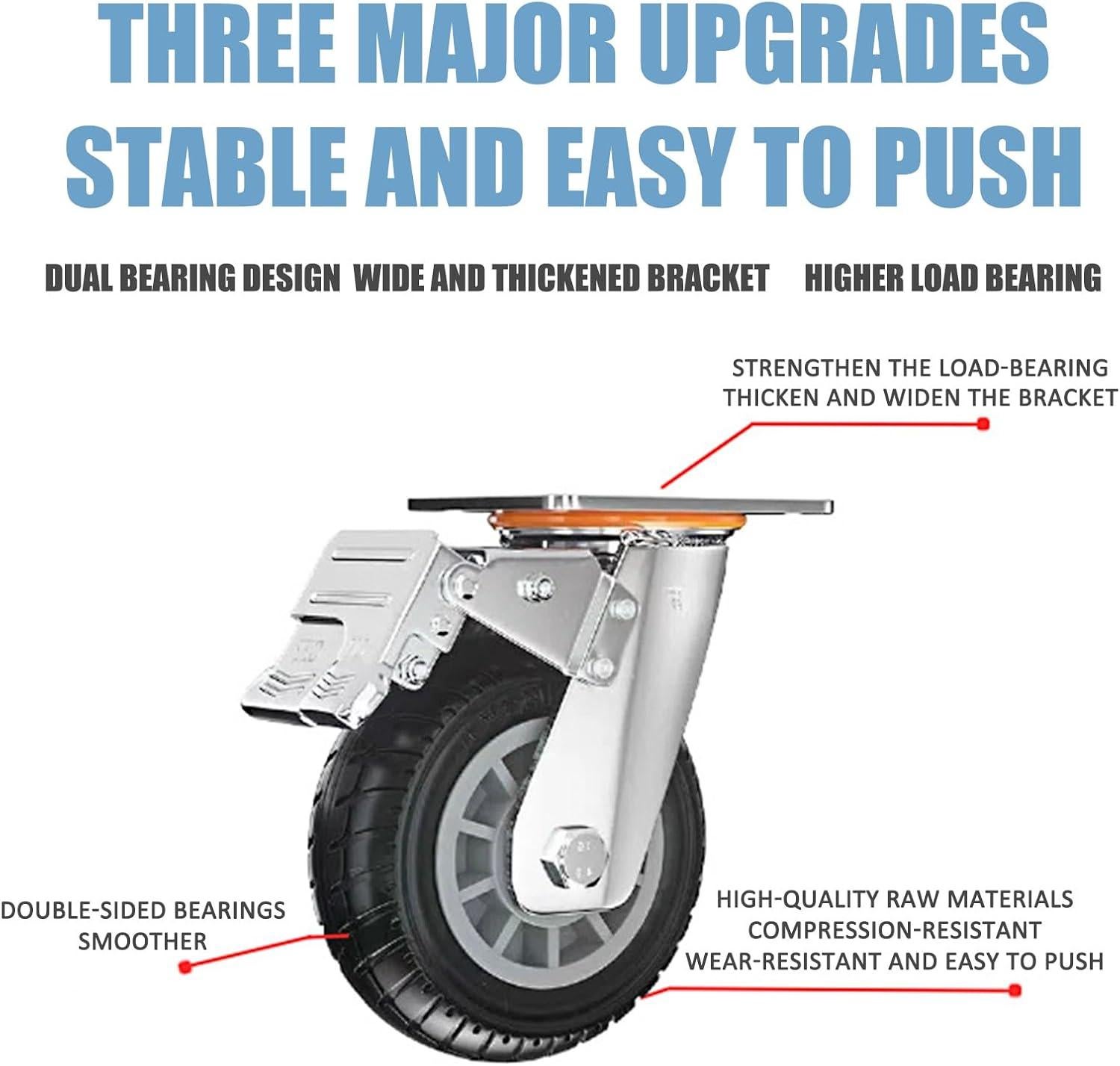4 Roulettes Pour Meubles H&S – Charge Lourde 600 Kg, Extérieur, Robustes, Max 600 Kg