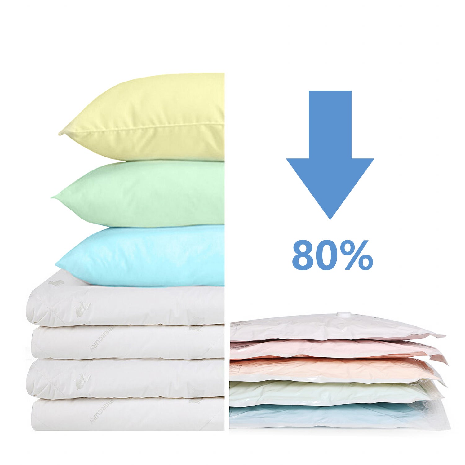 Lot de 5 Sac Housse de Rangement，80x120cm sac d'aspirateur sac à vêtements sous vide - 4