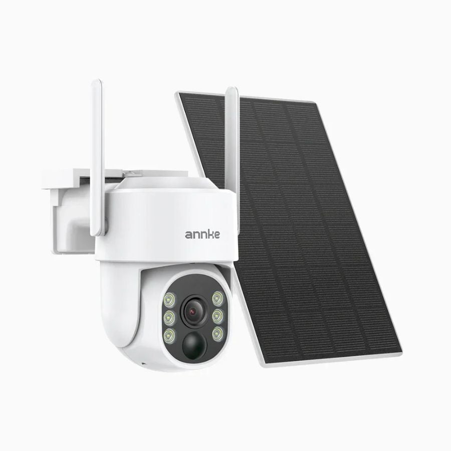 Camera performanta de supraveghere video ANNKE I81BM, de exterior, WiFi 4MP, Super HD, Pan & Tilt, panou solar si baterie