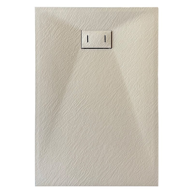 Brodzik z włókna szklanego SMC o efekcie kamienia, wysokość 2,6 cm, z syfonem w zestawie, 70-120 Beżowo-szary (Gołębi)