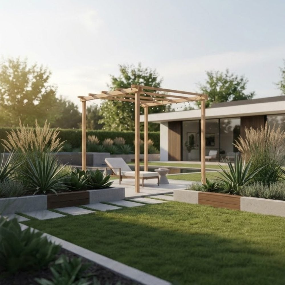 Pergola de jardin en bois SLIM 300x300 cm, traitée autoclave Classe 4 ...