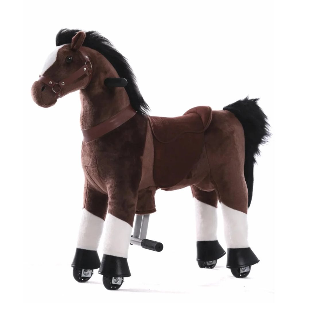 Animal en peluche HollyHOME - Cheval mignon - Poney en peluche pour jouer - Jouets de Cheval pour filles et amateurs de chevaux 28 cm - Chocolat
