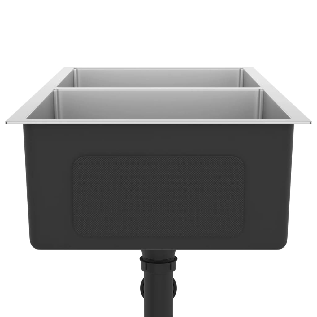 Maison Exclusive - Lavello da Cucina Lavorato a Mano in Acciaio Inox - 5