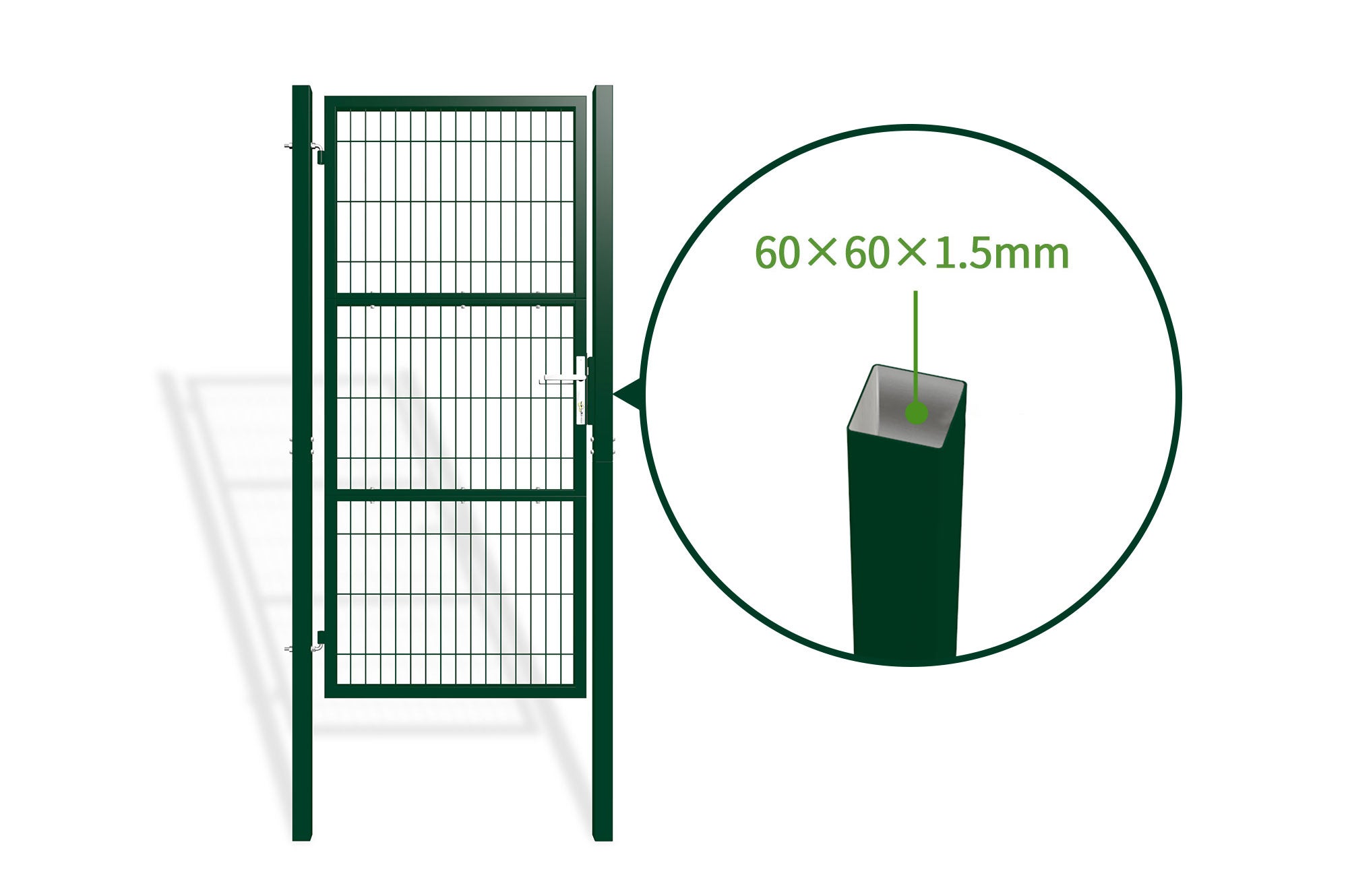 Portillon grillagé 1m RAZO H.200cm Vert - 8