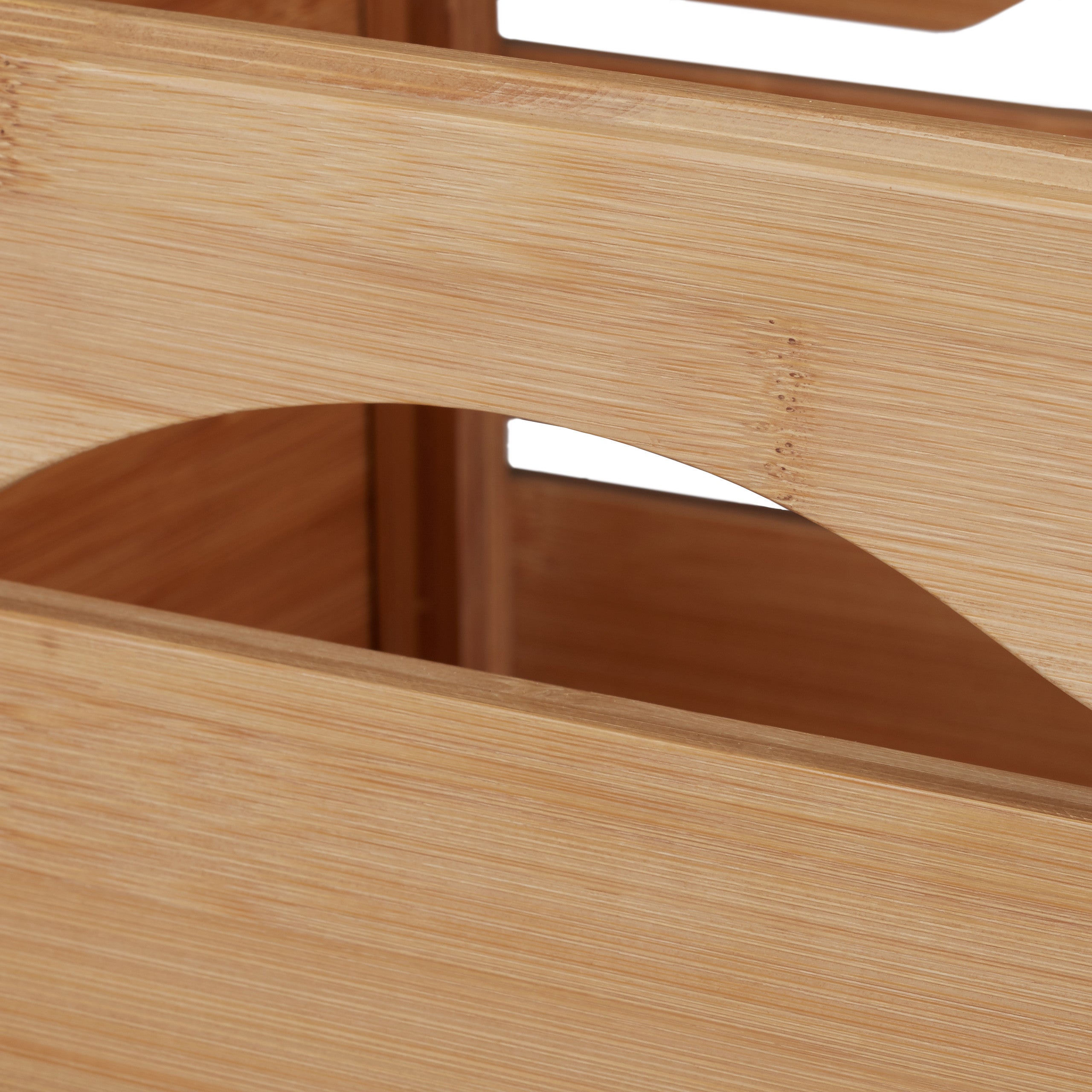 3x Caisses en bambou, cagette effet bois boîte de rangement empilable universelle HxlxP: 20,5 x 27 x 38 cm, nature - 7