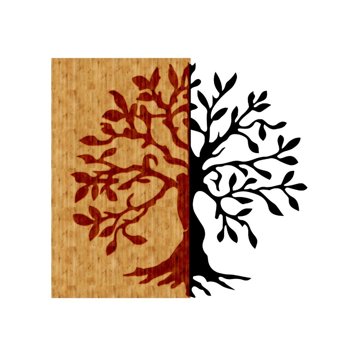 Decorazione In Metallo E Legno Albero 17, Metallo, Legno, Nero, Marrone - Foto 8