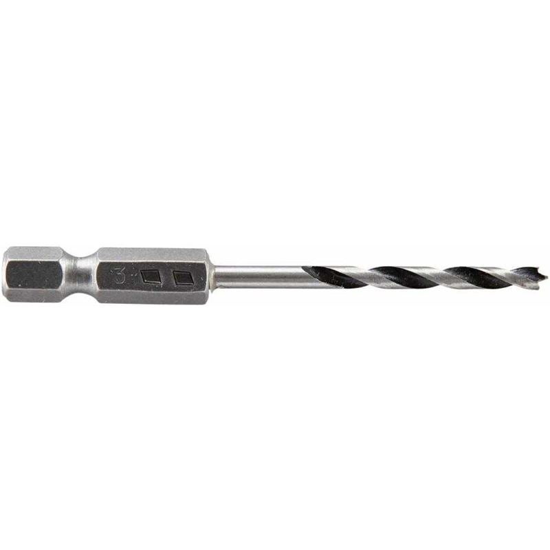 Foret à Bois Hélicoïdal Wolfcraft 3mm - Longueur 65mm, Queue 6 Pans