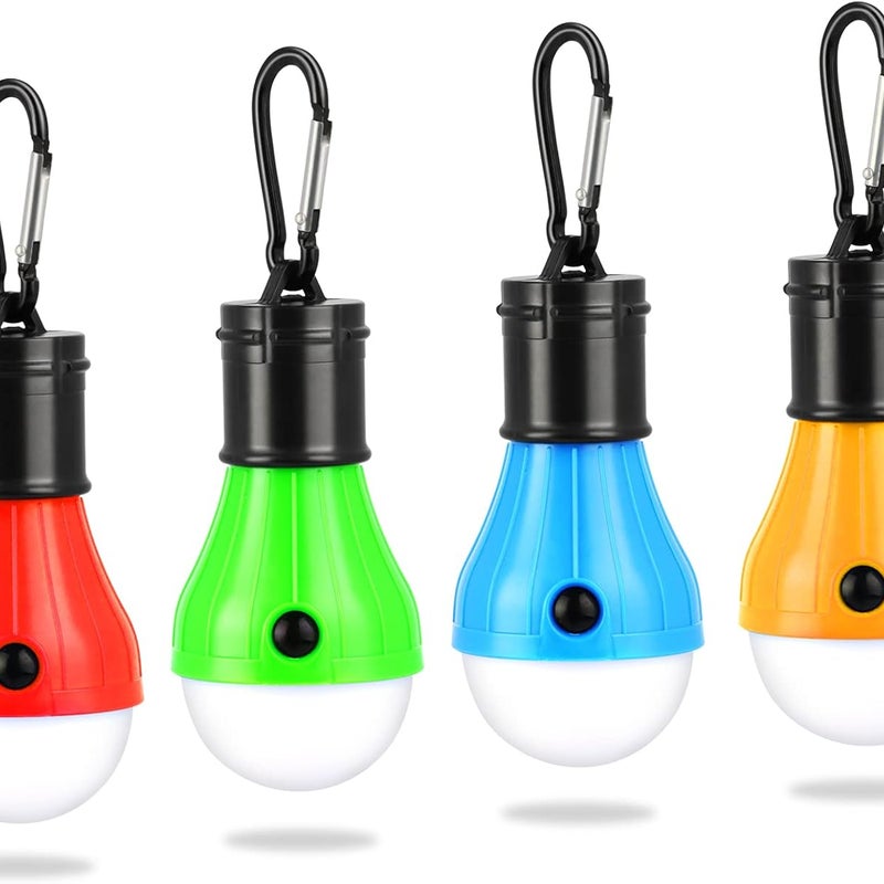 Lampa kempingowa, 4x latarka kempingowa LED zasilana bateryjnie, przenośna lampa namiotowa, wodoodporna, awaryjna