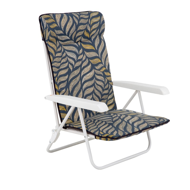 Krzesło plażowe składane szaro-żółte Patio