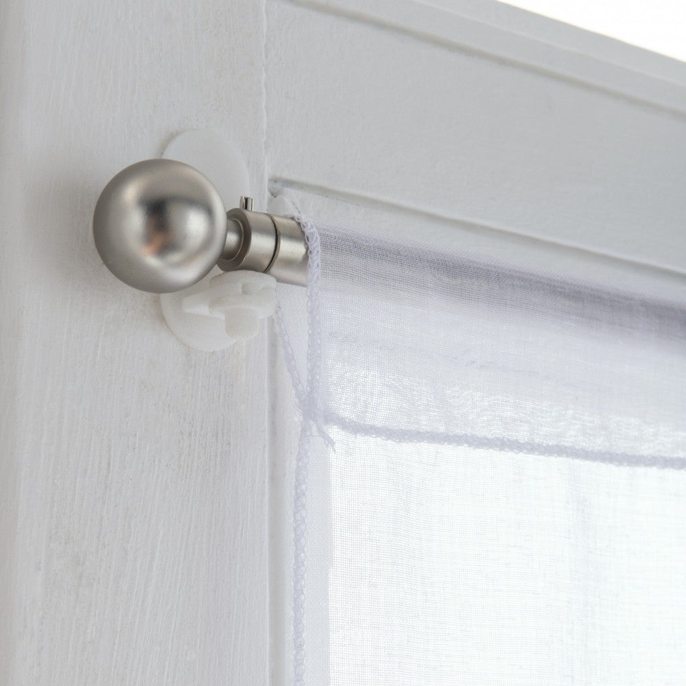 Juego de 2 soportes sin taladrar barra de acristalamiento de ventana pequeña, 10 mm blanco mate - 2