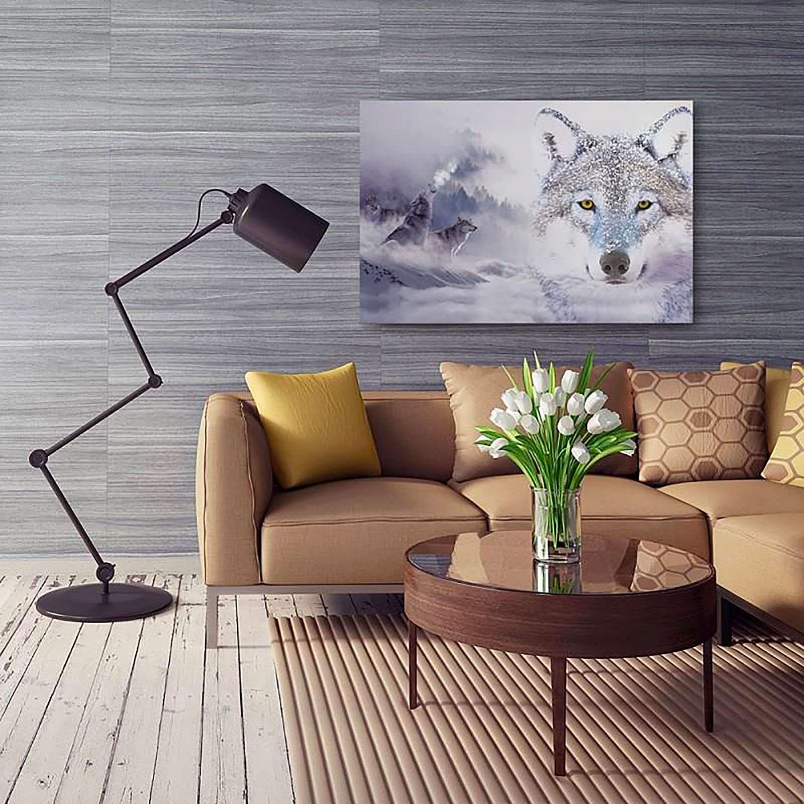 Tableau loups en hiver - 120 x 80 cm - 5