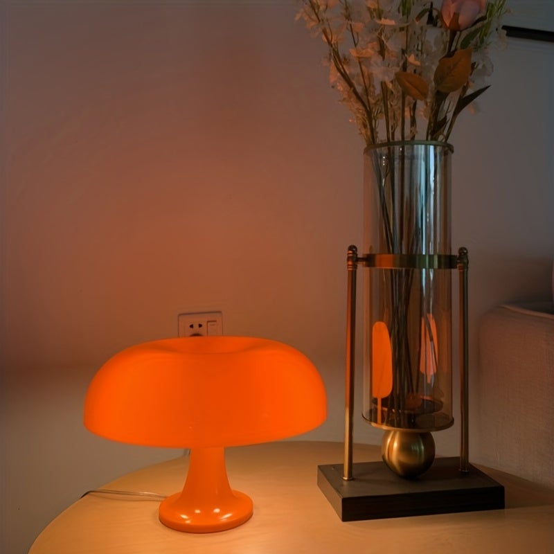 Fil USB contrôlé tricolore, lampe de table champignon LED, chambre chevet salon éclairage décoratif lampe de table simple moderne, orange - 6