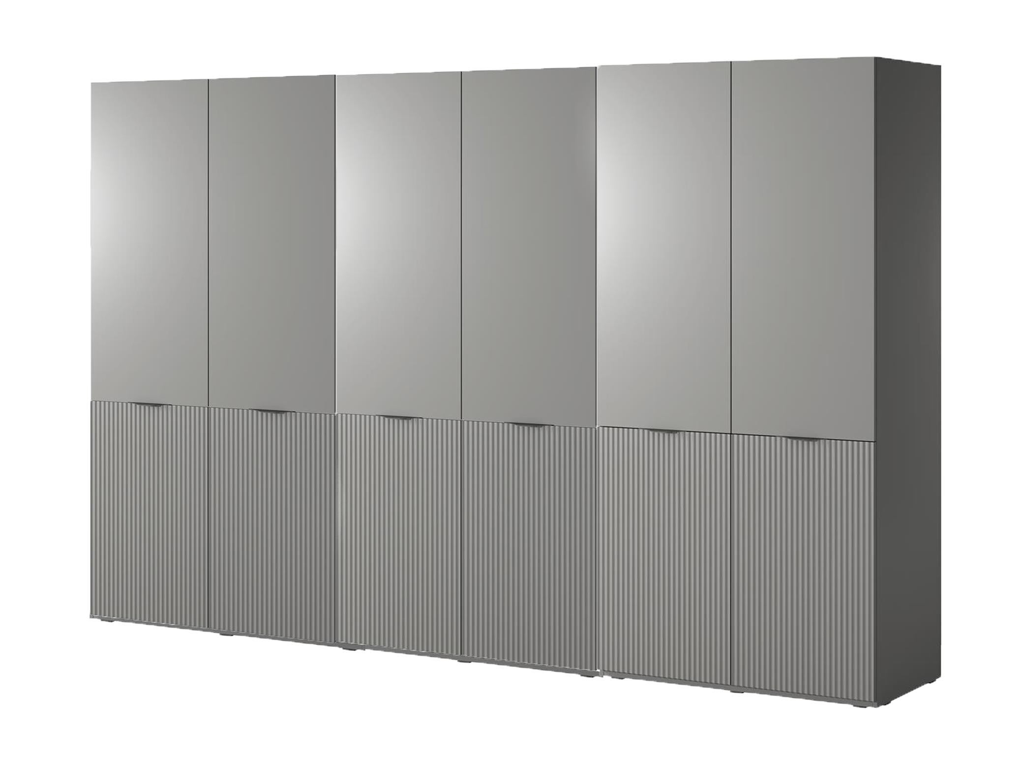 Zestaw 3 szaf modułowych SANDBOX 3X NOVA szara – 18 półek, 6 drążków, elegancki design, funkcjonalność