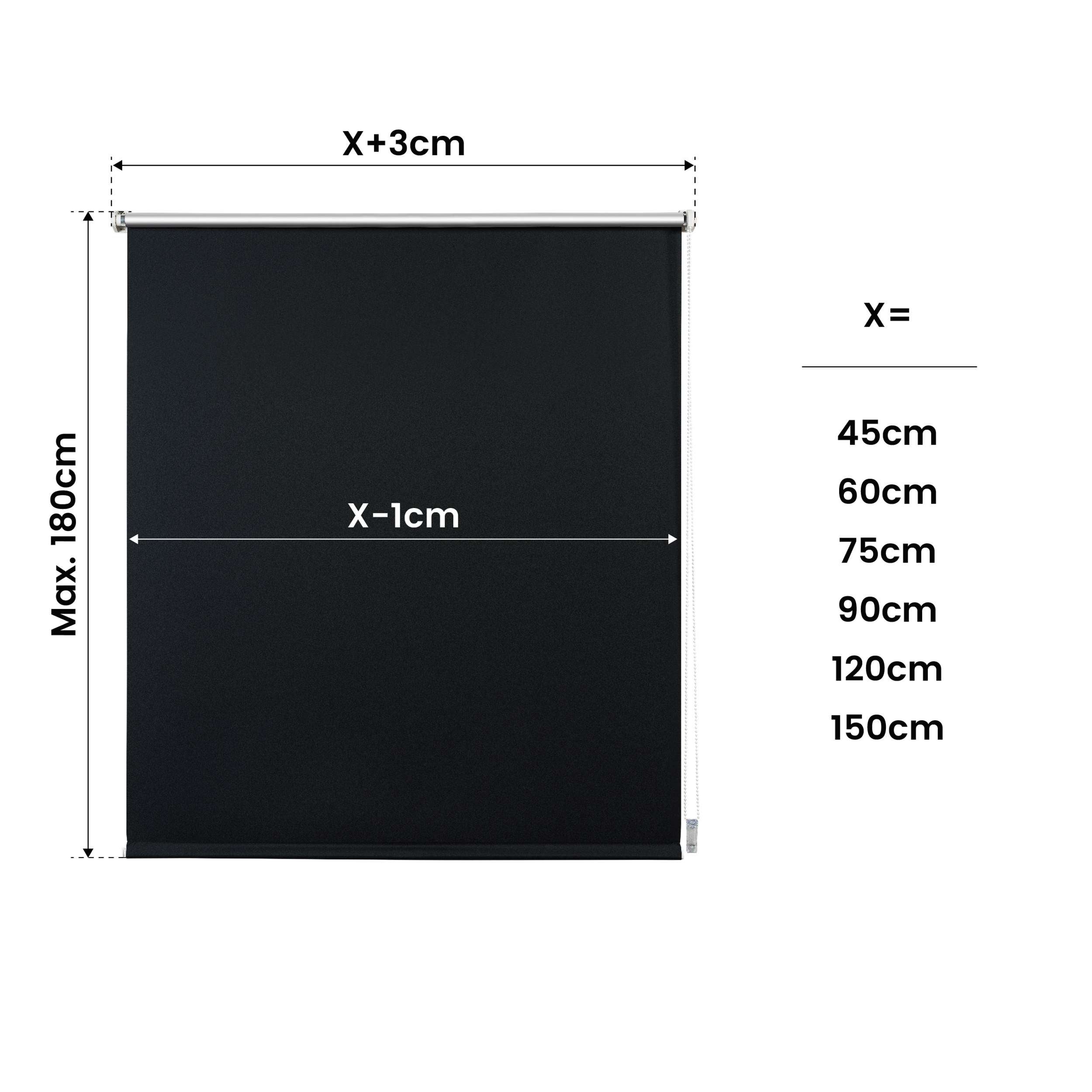 Store Enrouleur Occultant sans perçage EasyFix Noir 75 x 180 cm - 6