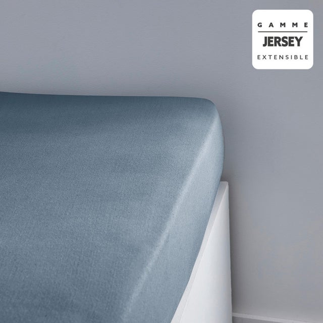 Drap housse Jersey 2 personnes uni ESSENTIAL