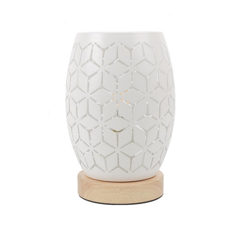 Lámpara de mesa con pantalla de metal para dormitorio, hogar, boda