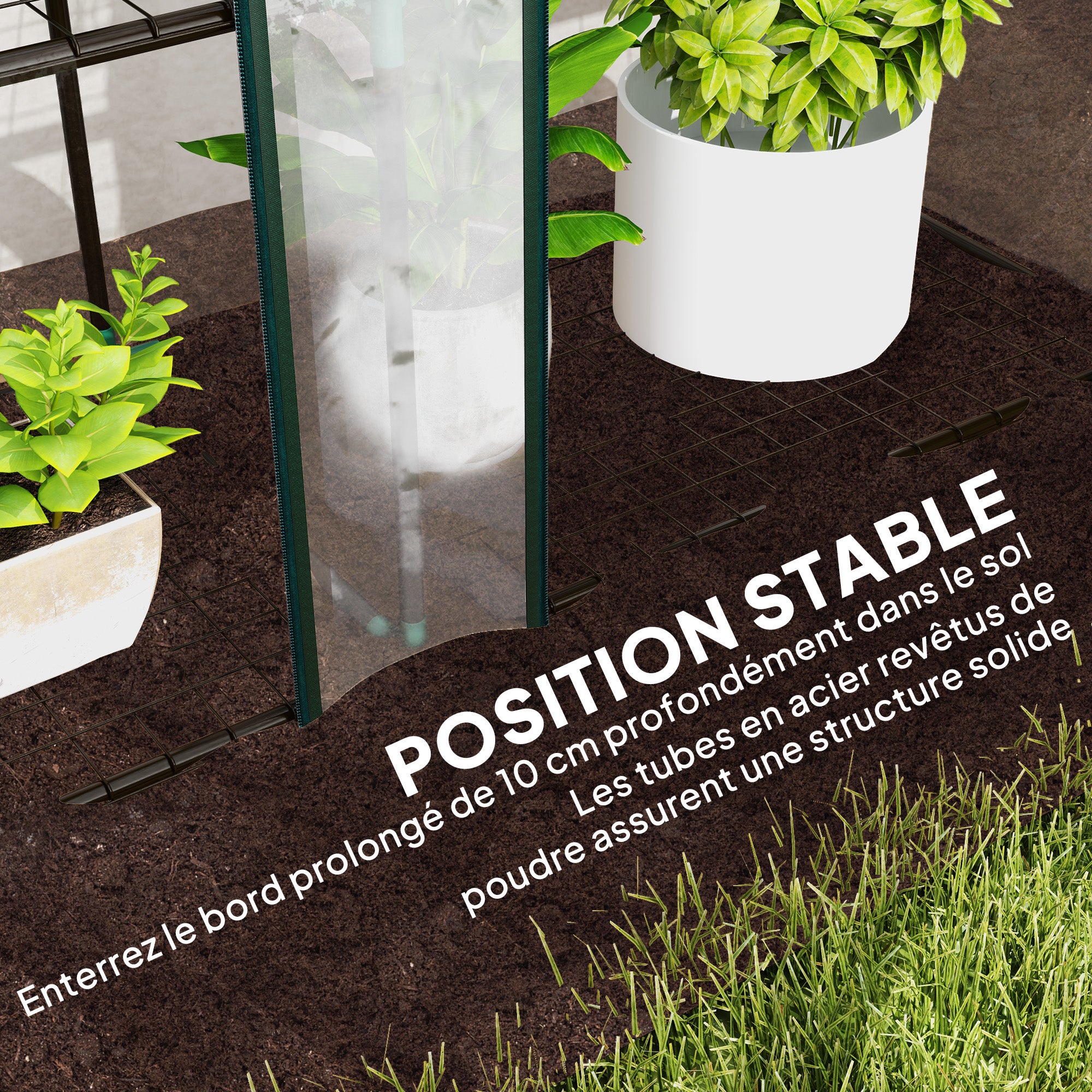 Serre de jardin acier PVC Outsunny 3 niveaux - 7