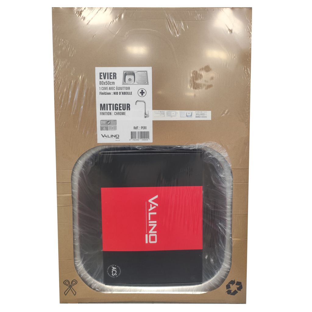 PACK EVIER avec EGOUTTOIR 80cm + MITIGEUR INOX - 6
