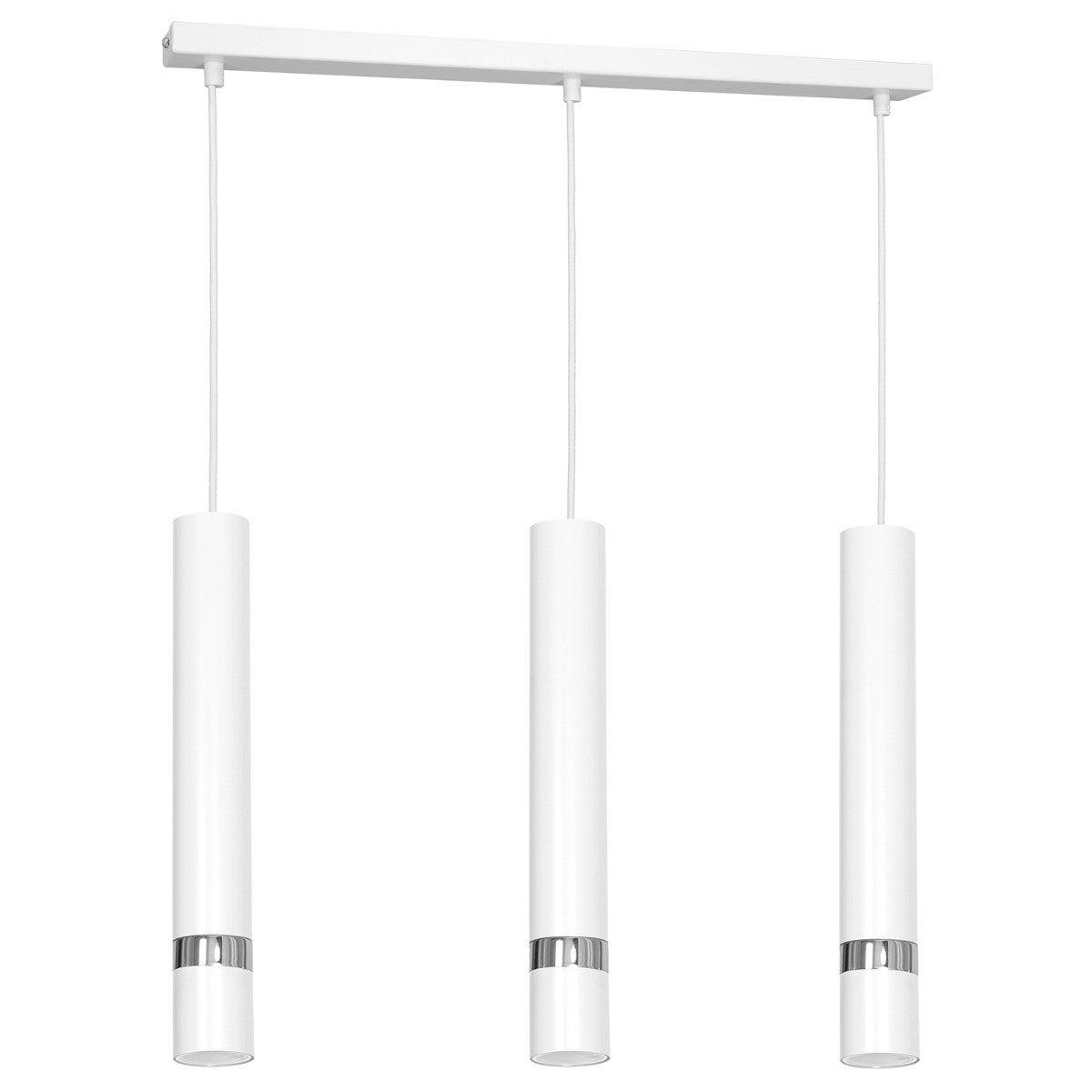 Lampa wisząca Reno biały matowa-chromowana 3xGU10x8W tuby wym: 110 x 60 x 6 cm metal Luminex