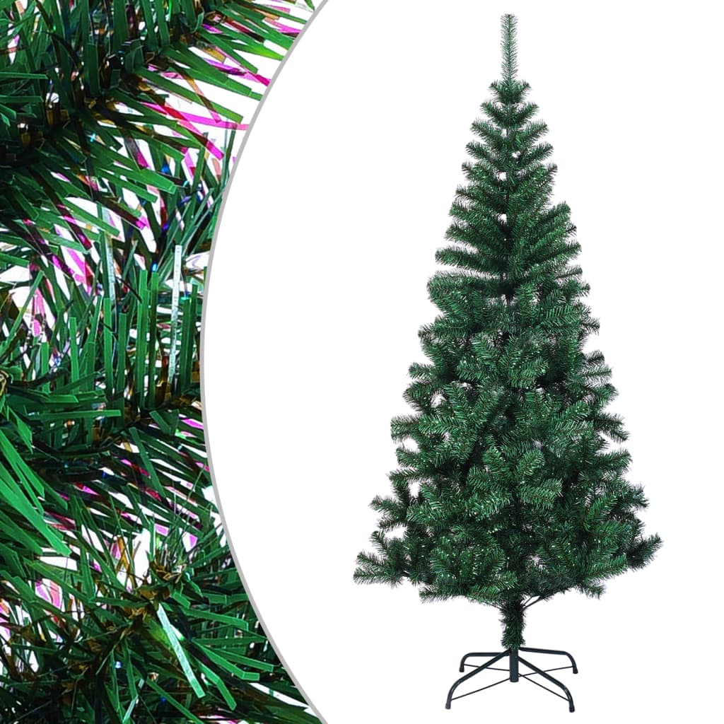 Sztuczna choinka z opalizującymi końcówkami, zielona, 120 cm vidaXL