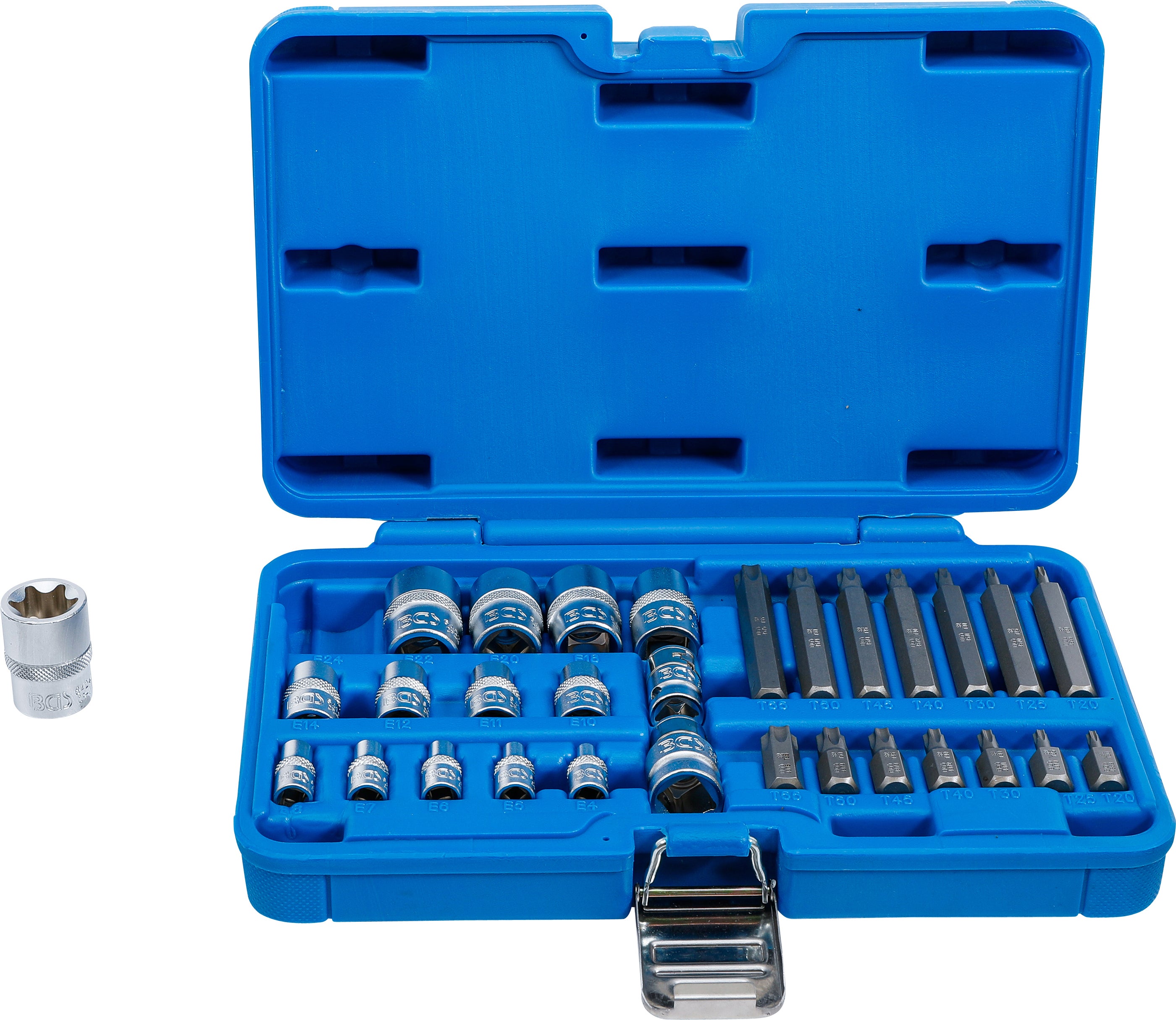 BGS Zestaw kluczy nasadowych E-profil / T-profil (do Torx) 30 szt. - 5025