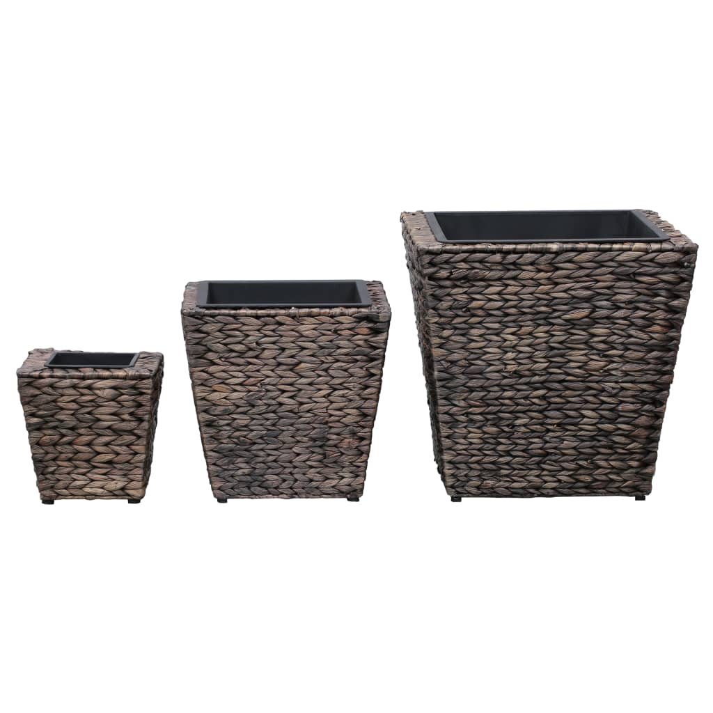 Jardinière lit surélevé plantes fleurs jardin 3 pcs Jacinthe d'eau marron 02_0001341 - 3