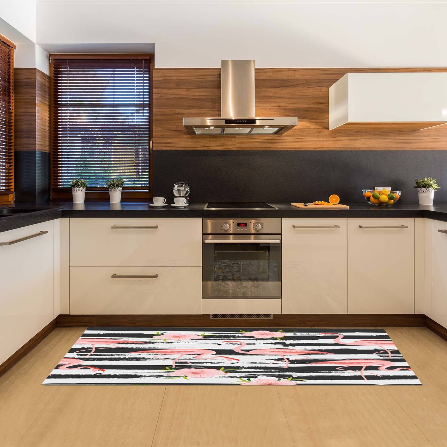 Camino de cocina, 100% made in italy, alfombra antimanchas con impresión digital, camino antideslizante y lavable, modelo estrella, 240x52 cm