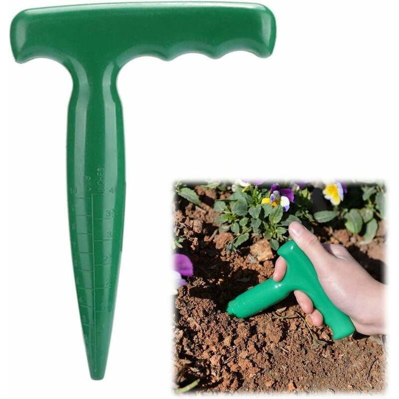 Przenośny dziurkacz do gleby, narzędzie do siewu, plastikowy dziurkacz, plastikowy sadzarka, dziurkacz ogrodowy, 1 szt. Zielony