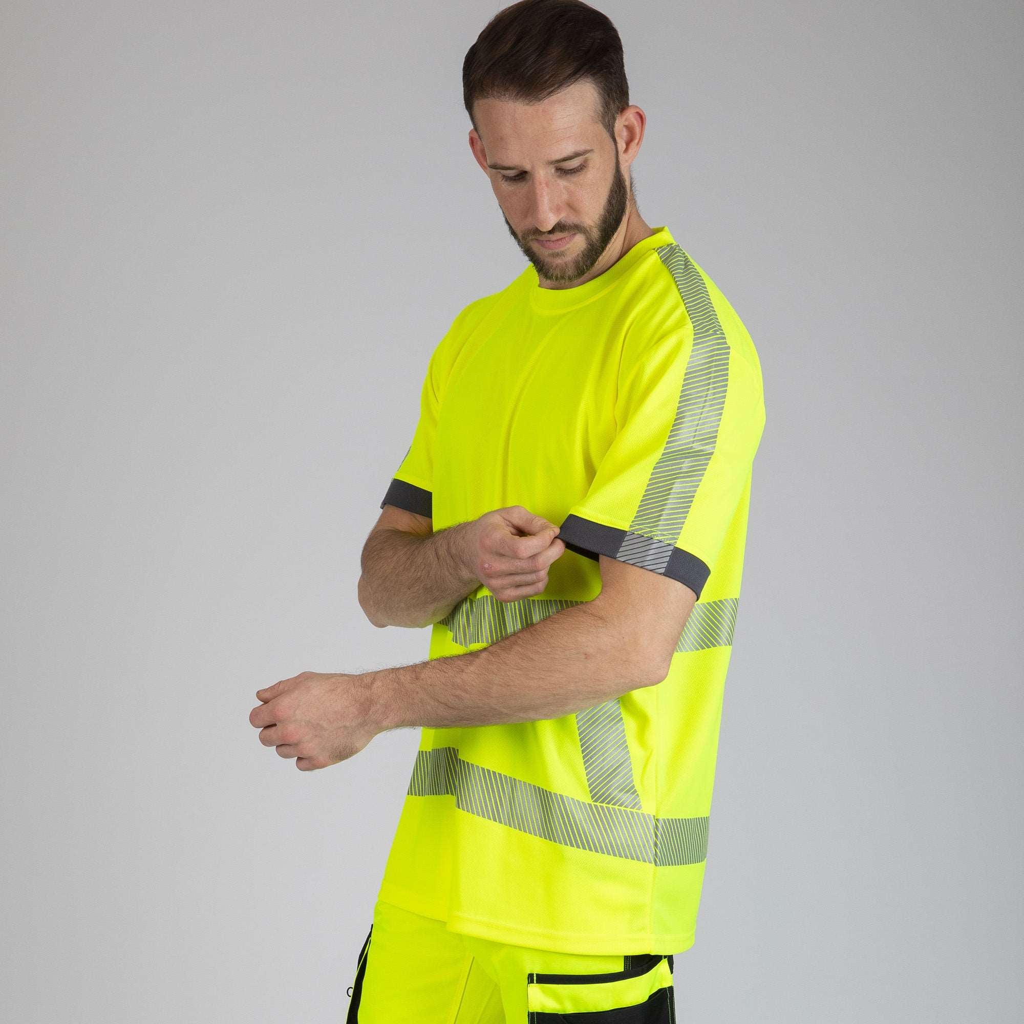 ARMSTRONG - T-SHIRT MANCHES COURTES HV DE TRAVA - 1225 Jaune fluo L - 4