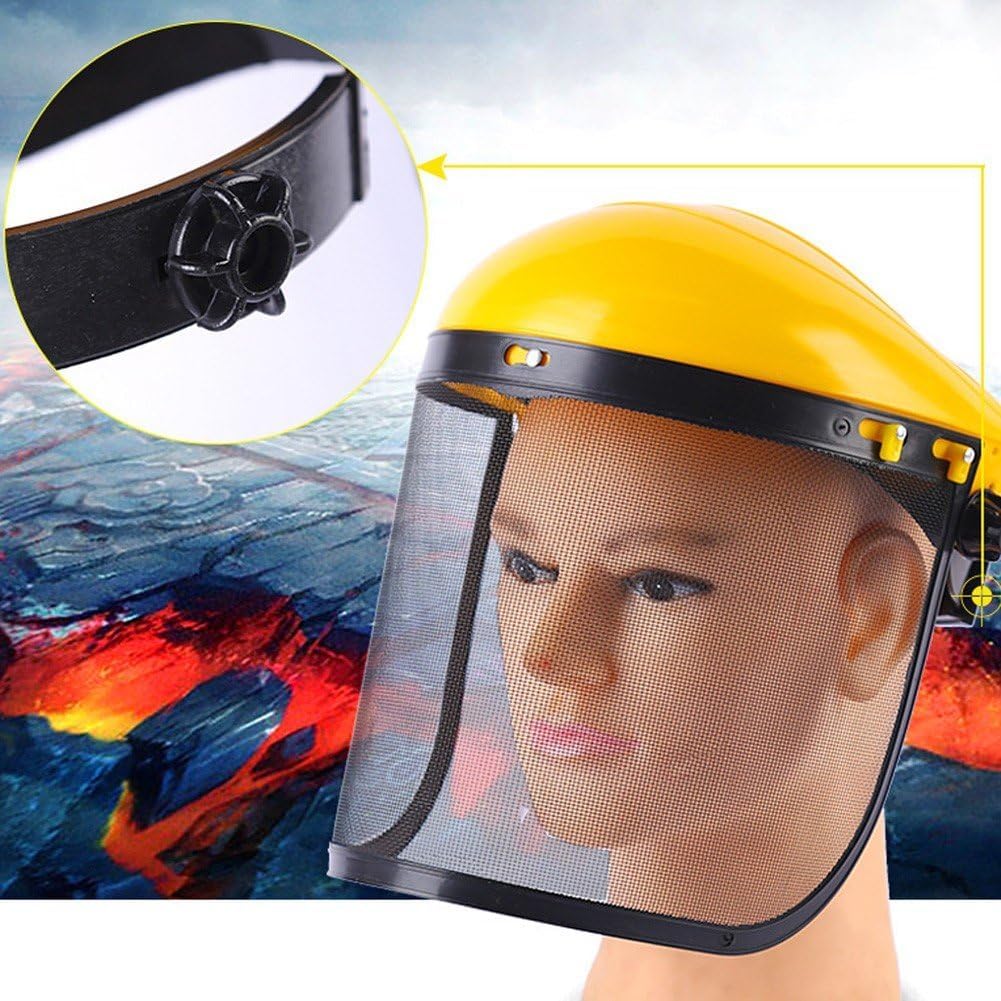 Casque De Sécurité pour Coupe-Bordures De Jardin en Acier Inoxydable avec Masque De Protection Intégral en Maille pour Débroussailleuse, Protection - 4