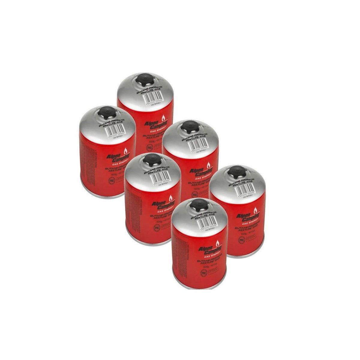 Lot De 4 Cartouches De Gaz Propane-butane Alpen Camping 500 G - Idéal Camping, Réchaud, Plage -10°C à +40°C