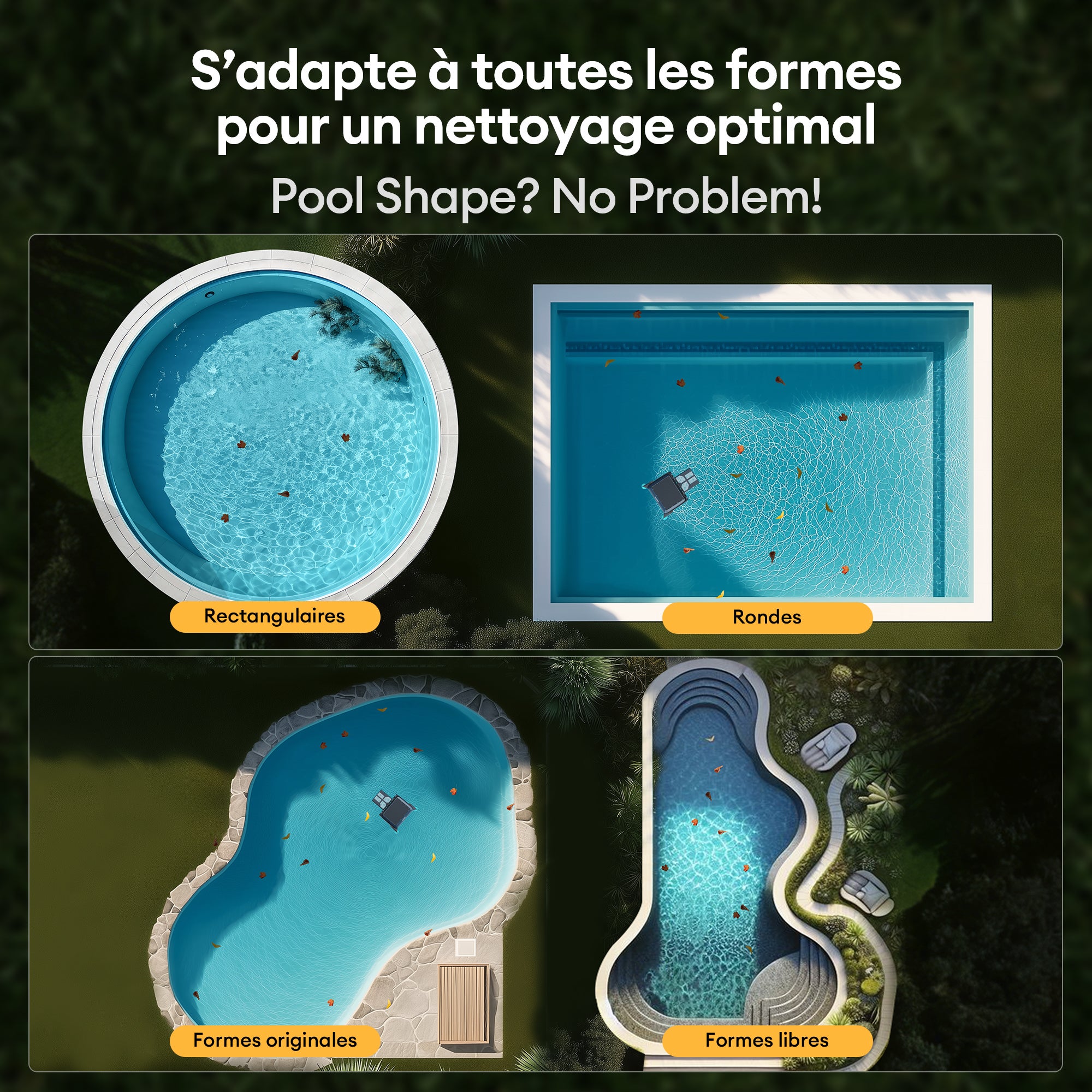 Robot nettoyeur de surface de piscine, Écumoire de piscine,Alimentation solaire Robot, ULTENIC PS1 - 9